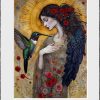 Hummingbird and woman
