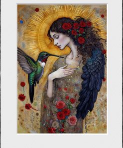 Hummingbird and woman